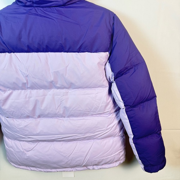 Eddie Bauer Kids Two-Tone Purple Puffer Dawn Jacket Medium Outdoor Winter Cozy - Picture 15 of 16